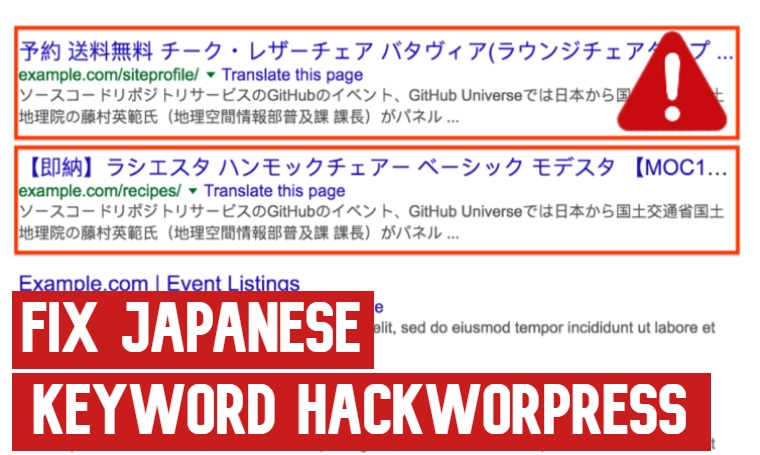 Japanese keyword hack cleanup and WordPress SEO spam recovery